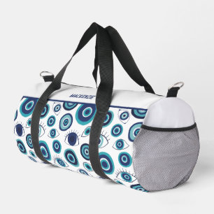 Greek Evil Eye Blue White Summer Holiday Duffle Bag