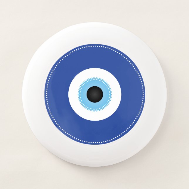 Greek Evil Eye Blue White Wham-O Frisbee (Front)