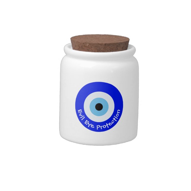 Greek Evil Eye Candy Jar (Left)