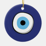 Greek Evil Eye Ceramic Ornament