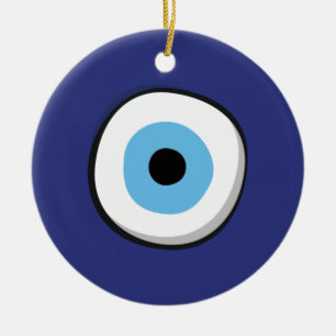 Greek Evil Eye Ceramic Ornament
