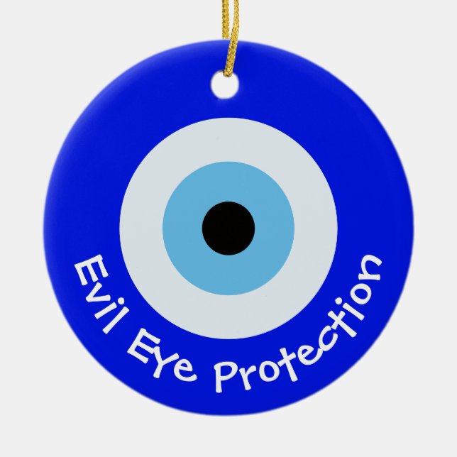 Greek Evil Eye Ceramic Ornament (Front)