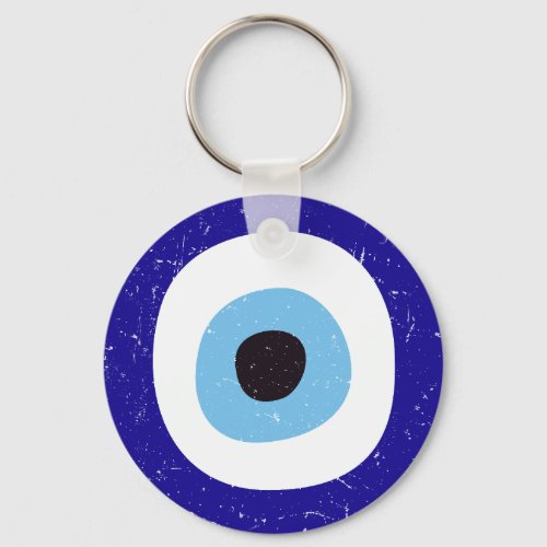 Greek Evil Eye Distressed Design Keychain