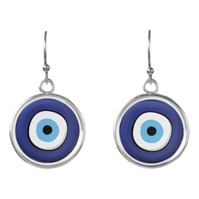 Greek Evil Eye Earrings (Front)