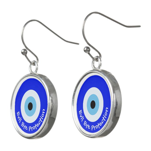 Greek Evil Eye Earrings (Angled)