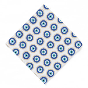 Greek Evil Eye In Greek Key Bandana