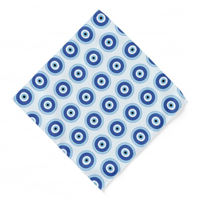 Greek Evil Eye In Greek Key Bandana (Front)