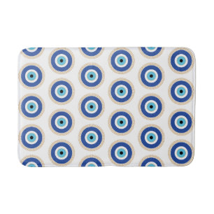 Greek Evil Eye In Greek Key Bath Mat