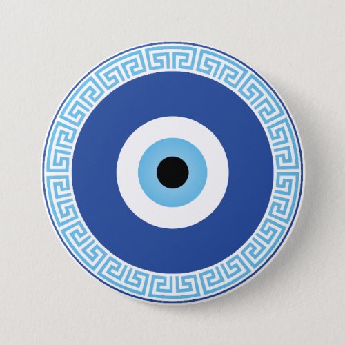 Greek Evil Eye In Greek Key Button