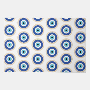 Greek Evil Eye In Greek Key Doormat