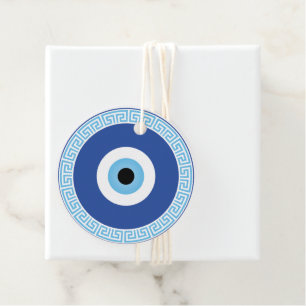 Greek Evil Eye In Greek Key Favor Tags