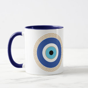 Greek Evil Eye In Greek Key Mug