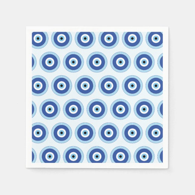 Greek Evil Eye In Greek Key Napkins (Front)