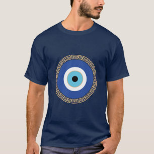 Greek Evil Eye In Greek Key T-Shirt