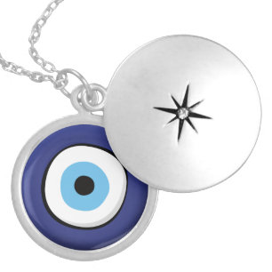 Greek Evil Eye Locket Necklace
