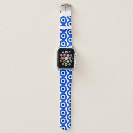 Greek Evil Eye Lucky Charm Blue Circle Pattern Apple Watch Band Zazzle Com