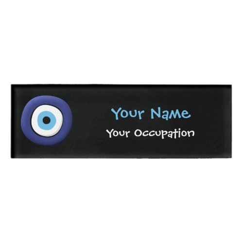 Greek Evil Eye Name Tag