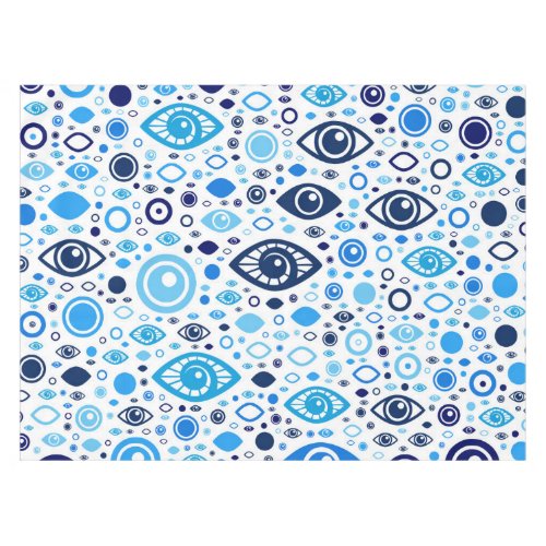 Greek Evil Eye pattern Blues and white Tablecloth