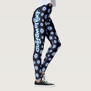 Greek Evil Eye Pattern Leggings