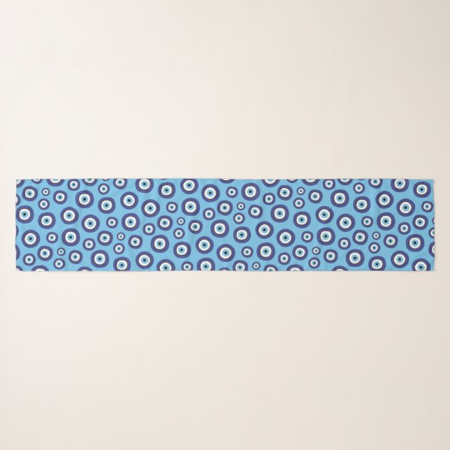 Greek Evil Eye Pattern Scarf (Front (Horizontal))