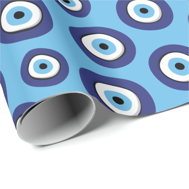 Greek Evil Eye Pattern Wrapping Paper (Roll Corner)