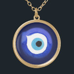 Greek Evil Eye Pendant Necklace Mati Nazar Charm<br><div class="desc">Protect yourself from negative energy and attract good luck with this beautiful faux gold evil eye necklace. The evil eye is a symbol of protection and warding off evil in many cultures, such as Turkish, Greek, and Middle Eastern. It is believed that wearing an evil eye necklace can protect you...</div>
