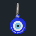 Greek Evil Eye Pet ID Tag<br><div class="desc">Evil eye symbol (Mati). Protection from curses. Custom text on both sides.</div>