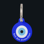 Greek Evil Eye Pet ID Tag<br><div class="desc">Evil eye symbol (Mati). Protection from curses. Custom text on both sides.</div>