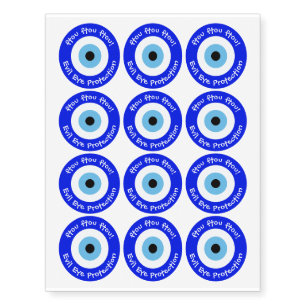 Greek Evil Eye Set of 12 Temporary Tattoos