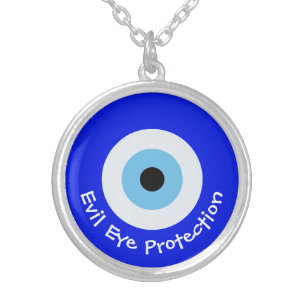 Greek Evil Eye Silver Plated Necklace