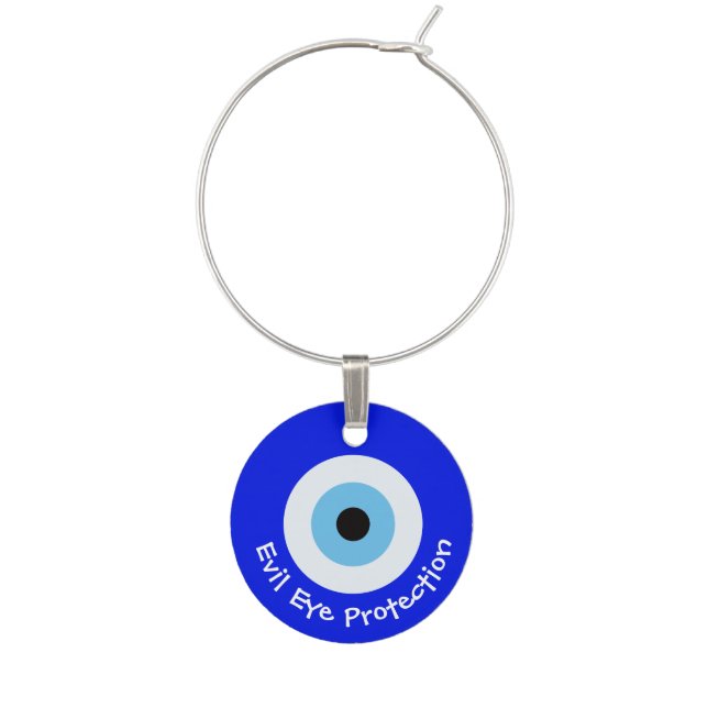 Greek Evil Eye Wine Charm (Front)