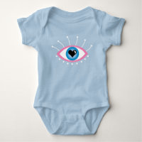 Greek Evil Eye With Eyelashes Pink Blue 