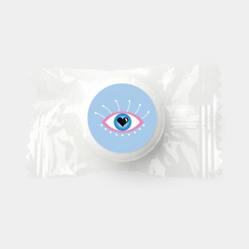 Greek Evil Eye With Eyelashes Pink Blue  Life Saver Mints