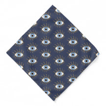 Greek Evil Eye With Lashes Blue White Gold