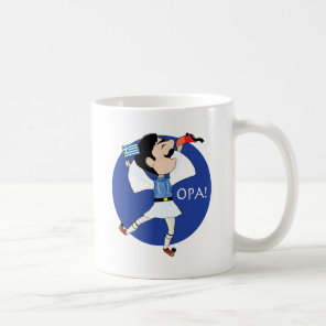 Greek Evzone dancing with Flag OPA! Coffee Mug