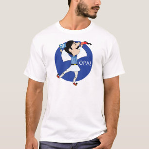 Greek Evzone dancing with Flag OPA! T-Shirt
