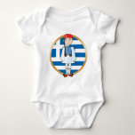 Greek Evzone With Flag Baby Bodysuit at Zazzle