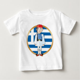 Greek Evzone with Flag Baby T-Shirt