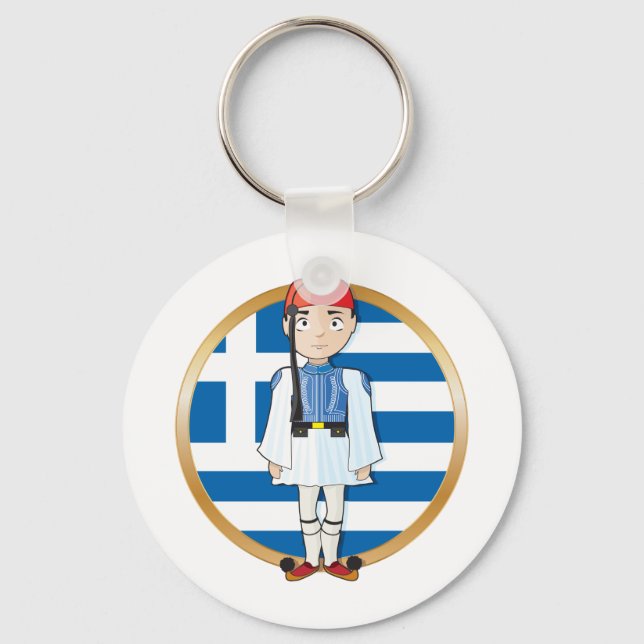 Greek Evzone with Flag Keychain (Front)