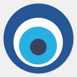 greek eye classic round sticker