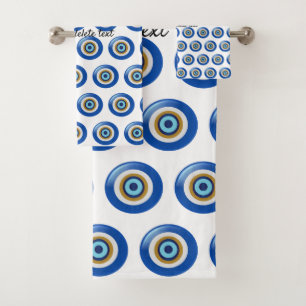 Greek Eye Design Just Add Text Bath Towel Set