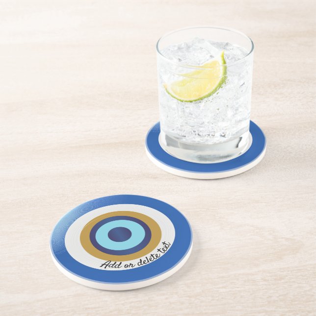 Greek Eye Design Just Add Text Coaster (Side)