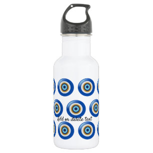Greek Eye Design Just Add Text Stainless Steel Water Bottle