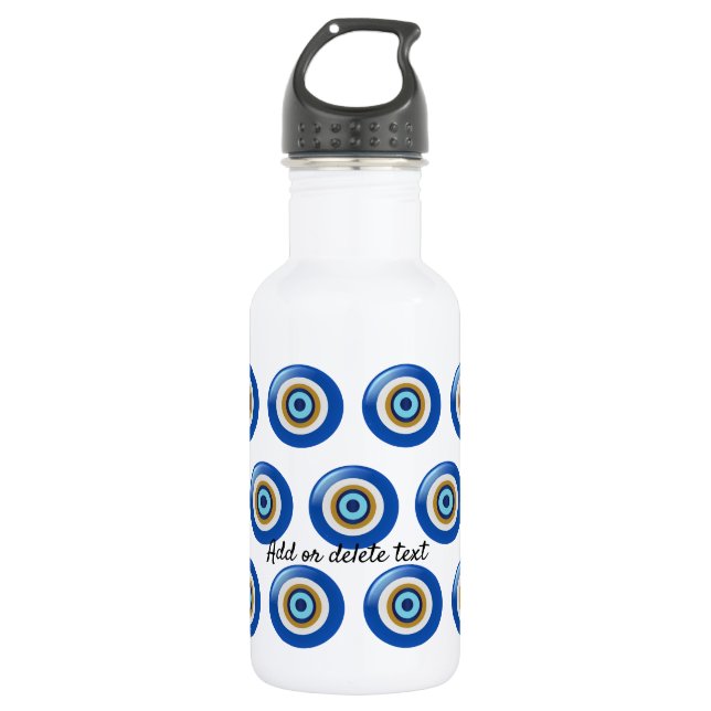 Greek Eye Design Just Add Text Stainless Steel Water Bottle (Front)