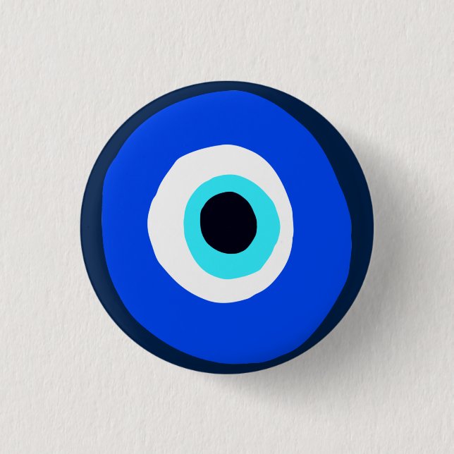 Greek Eye Good Luck Symbol Button (Front)