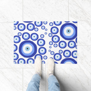 Greek Eye Good Luck Symbol Pattern Doormat
