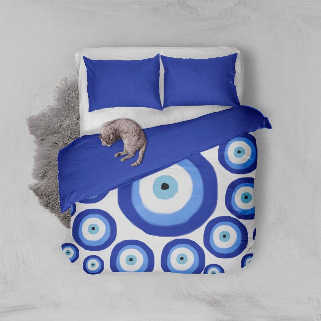 Greek Eye Good Luck Symbol Pattern Duvet Cover (Creator Uploaded)
