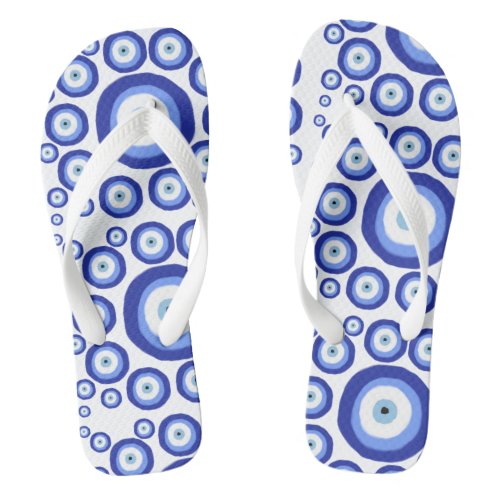 Greek Eye Good Luck Symbol Pattern Flip Flops