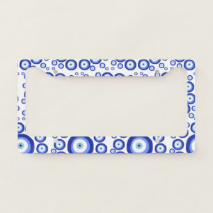 Greek Eye Good Luck Symbol Pattern License Plate Frame