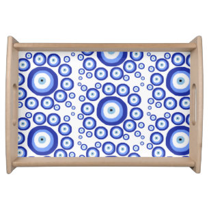 Greek Eye Good Luck Symbol Pattern Serving Tray